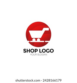 Modern and elegant shop vector logo design