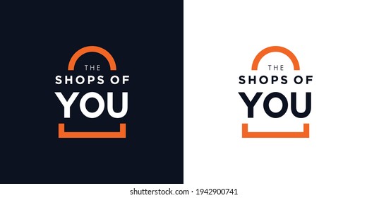 Modern and elegant shopping bag logo design 2