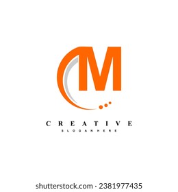 modern elegant simple letter M logo design. M swosh logo. suitable for business logos, companies, brands, marketing, shops, businesses, etc