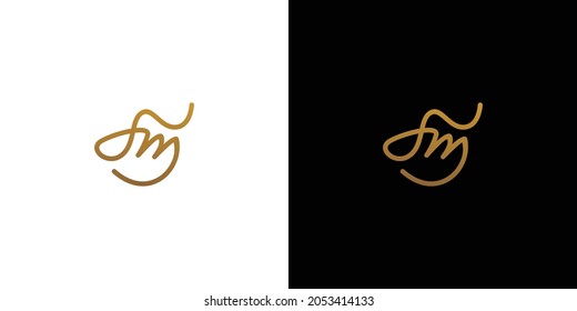 Diseño del logotipo de las iniciales SM modernas y elegantes