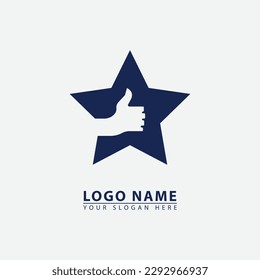 modern elegant star thumbs up logo icon. Abstract vector graphic, simple elegant flat illustration style.