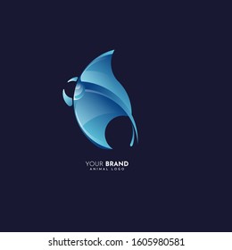 modern and elegant stingray fish logo