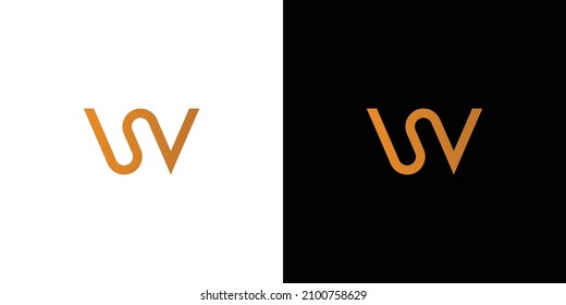 Modern and elegant SW initials logo design