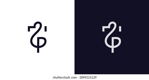 Modern and elegant TP initials logo design