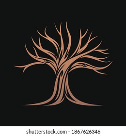 Modern elegant tree logo design 