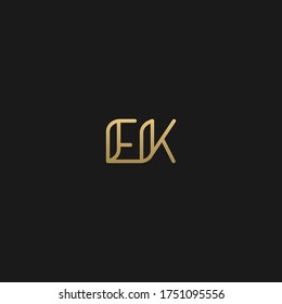 Modern elegant trendy unique EK KE E K initial based letter icon logo.