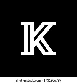Modern Elegant Vector Logo Letter K. K Letter Serif Design Vector