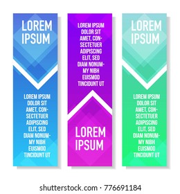 modern elegant vertical roll up colorful banner with geometric abstract shape for corporate business