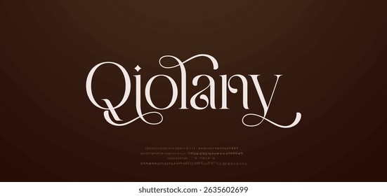 Modern and Elegant wedding alphabet letters font and number. Typography Luxury classic lettering serif fonts decorative vintage retro logo concept. vector illustration
