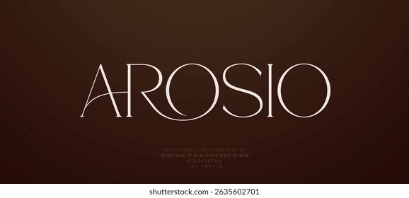 Modern and Elegant wedding alphabet letters font and number. Typography Luxury classic lettering serif fonts decorative vintage retro logo concept. vector illustration