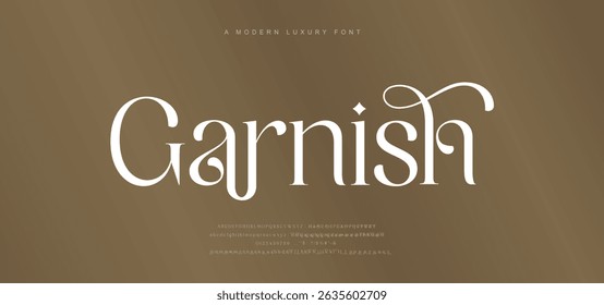 Modern and Elegant wedding alphabet letters font and number. Typography Luxury classic lettering serif fonts decorative vintage retro logo concept. vector illustration