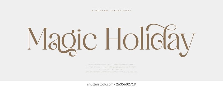 Modern and Elegant wedding alphabet letters font and number. Typography Luxury classic lettering serif fonts decorative vintage retro logo concept. vector illustration