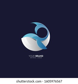 modern and elegant whale logo