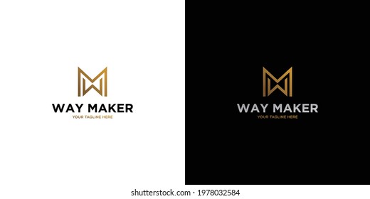 Modern and elegant, the WM letter initials logo design