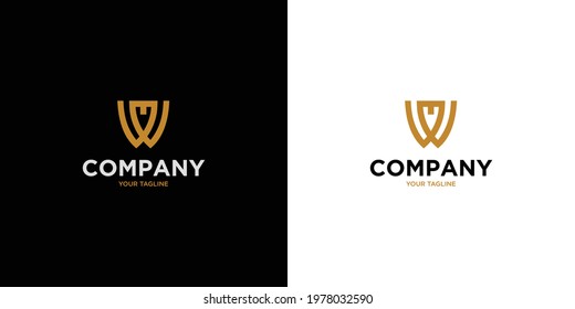 Modern and elegant, the WM letter initials logo 