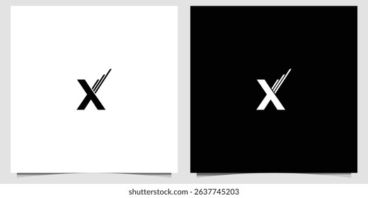 modern Elegant X Lettermark Logo Design with Modern Geometric Lines and Monochromatic Palette with black background