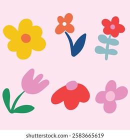 modern and element combining floral elements with geometric shapes