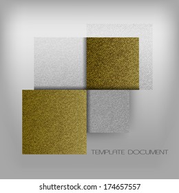 Modern element. Gold empty squares on the gray background. 