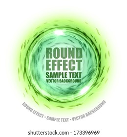 Modern element. Green empty circle on the white background. Version with sample text.