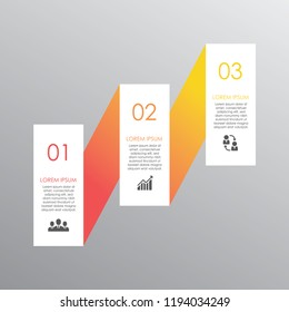 Elementos modernos para infografías empresariales. Plantilla para diagrama, gráfico, informe, presentación, gráfico, diseño web. 3 pasos, partes, opciones, etapas