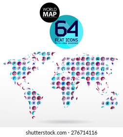 Modern elements of info graphics. Icons, symbols World Map 