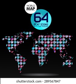 Modern elements of info graphics. Icons, symbols World Map