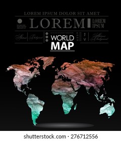 Modern elements of info graphics. Polygonal, mosaic World Map 