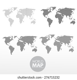 Modern elements of info graphics. Polygonal, mosaic World Map 