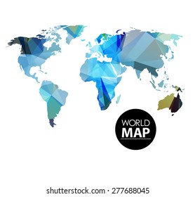 Modern elements of info graphics. Polygonal, mosaic World Map 