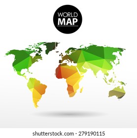 Modern elements of info graphics. Polygonal, mosaic World Map 