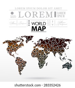 Modern elements of info graphics. Polygonal, mosaic World Map 