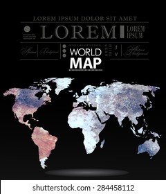 Modern elements of info graphics. Polygonal, mosaic World Map 
