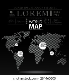 Modern elements of info graphics. Polygonal, mosaic World Map 