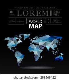 Modern elements of info graphics. Polygonal, mosaic World Map 