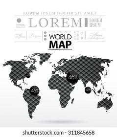 Modern elements of info graphics. Polygonal, mosaic World Map 