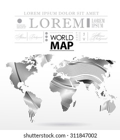 Modern elements of info graphics. Polygonal, mosaic World Map 
