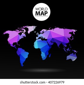 Modern elements of info graphics. Polygonal, mosaic World Map Modern elements of info graphics. Polygonal, mosaic World Map