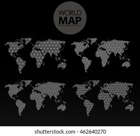 Modern elements of info graphics. Polygonal, mosaic World Map 