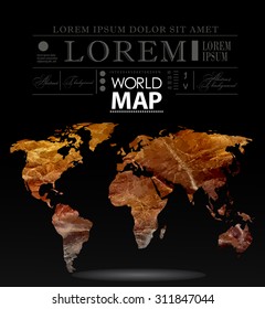 Modern elements of info graphics. Watercolor, paper World Map 