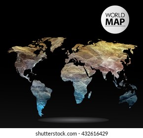 Modern elements of info graphics. Watercolor, paper World Map 