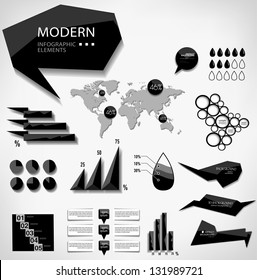 Modern elements of info graphics. World Map / Information Graphics/abstract modern Label, bubble and header