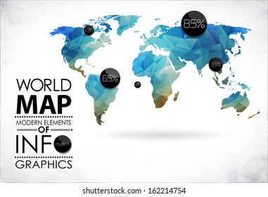 Modern elements of info graphics. World Map and typography