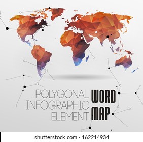 Modern elements of info graphics. World Map and typography