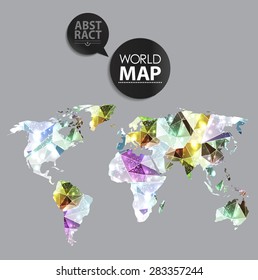 Modern elements of info graphics. World Map in cosmic style