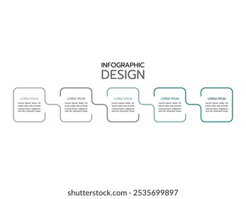 Modern elements vector infographic template. Business concept with 5 steps, options or processes.