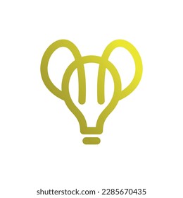 Modern elephant with bulb line creative logo