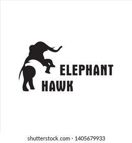 modern elephant and hawk logo design 