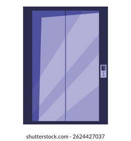 Moderno elevador com portas fechadas está à espera de um passageiro no centro do escritório