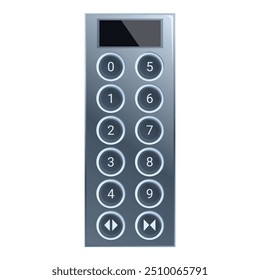 Modern elevator control panel showing floor selection buttons and direction arrows