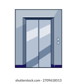 Modern elevator doors presenting an access point to different floors in a commercial building or public space, indicating choices for vertical transportation